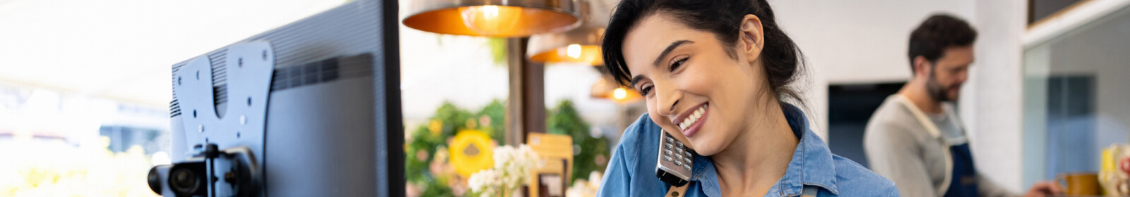 Young woman talking on a phone